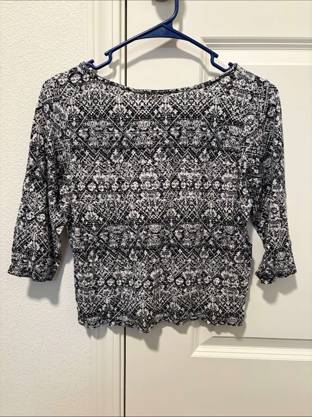 Shasa Black and White Printed Mid Sleeve Tee - Picture 3 of 3